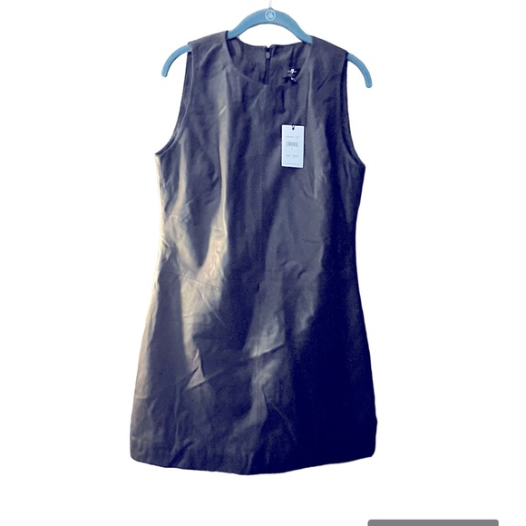 7For Mankind navy blue leather dress size large - Picture 1 of 8